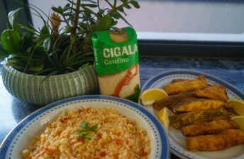 imagen receta Solha frita com arroz de tomate: receita completa